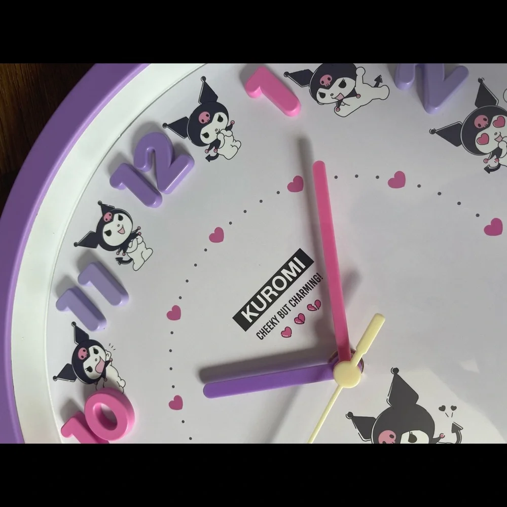 One Left! KUROMI (Sanrio)-NWT Large Character Wall Clock